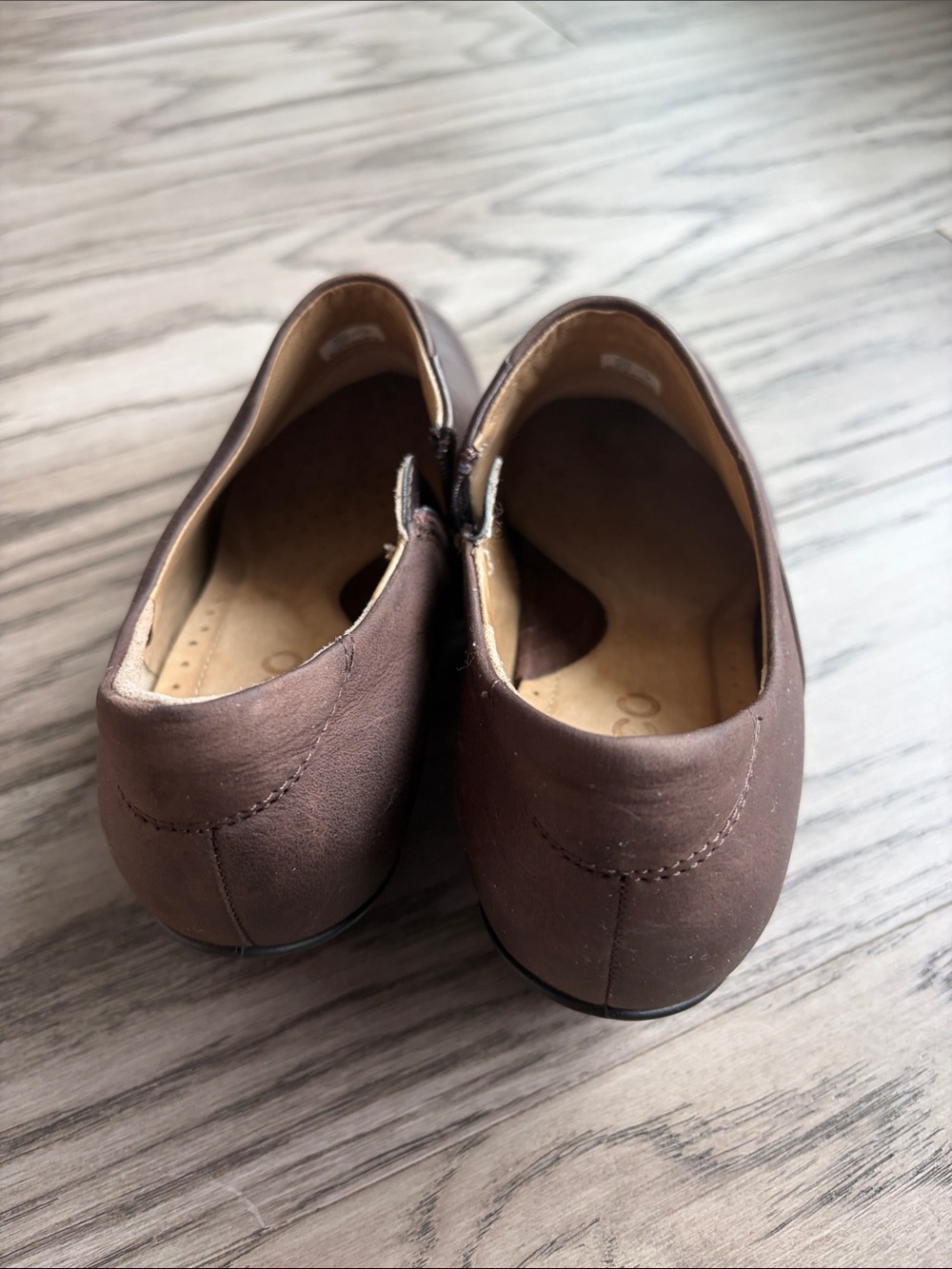 ECCO  Brown Leather Slip-On Shoes - Picture 3 of 14